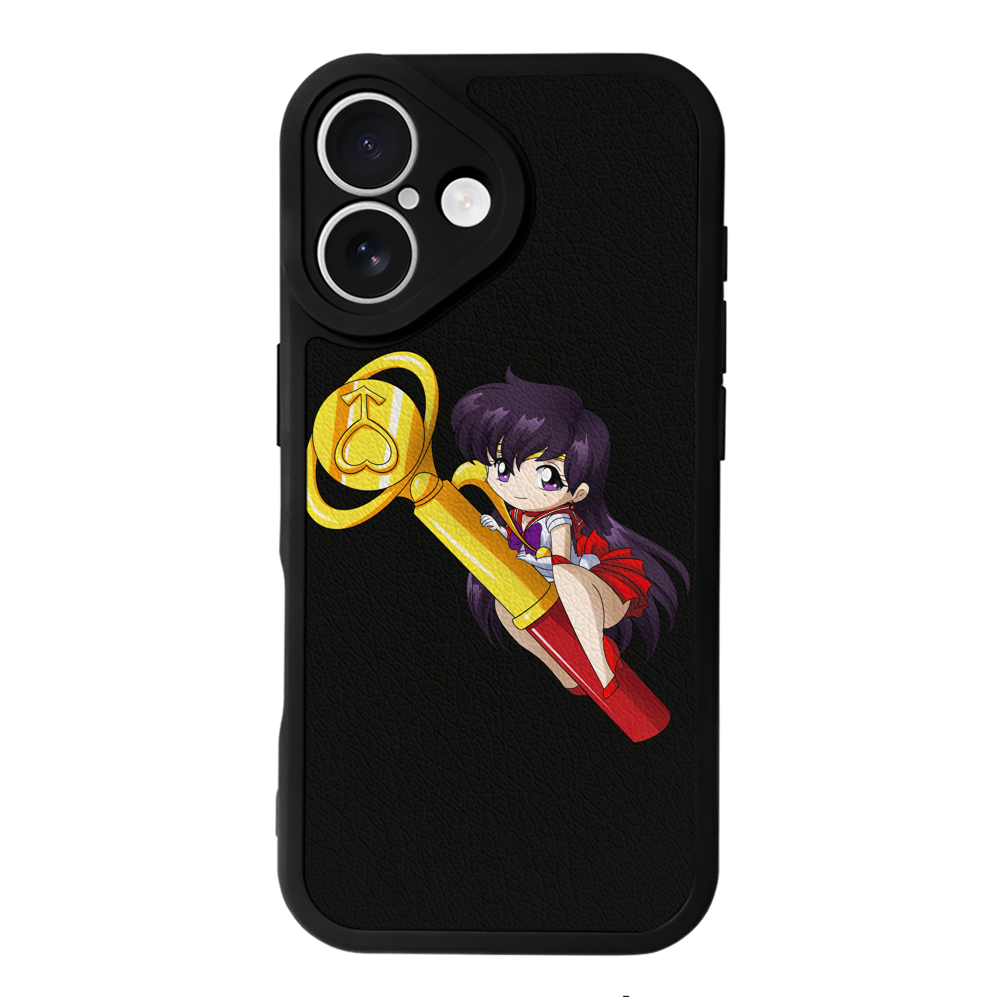 （画像用） 美少女戦士セーラームーン 火野レイ ひの レイ Sailor Moon Hino Rei （セーラーマーズ,Sailor Mars） 【iPhone 16シリーズ対応】シリコンスマホケース（レザー調） 材質：シリコン